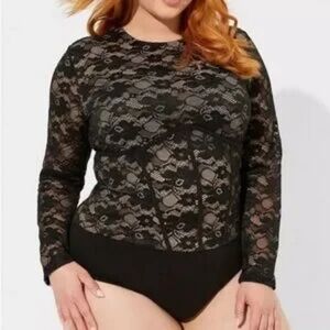 Torrid Black Lace Bodysuit